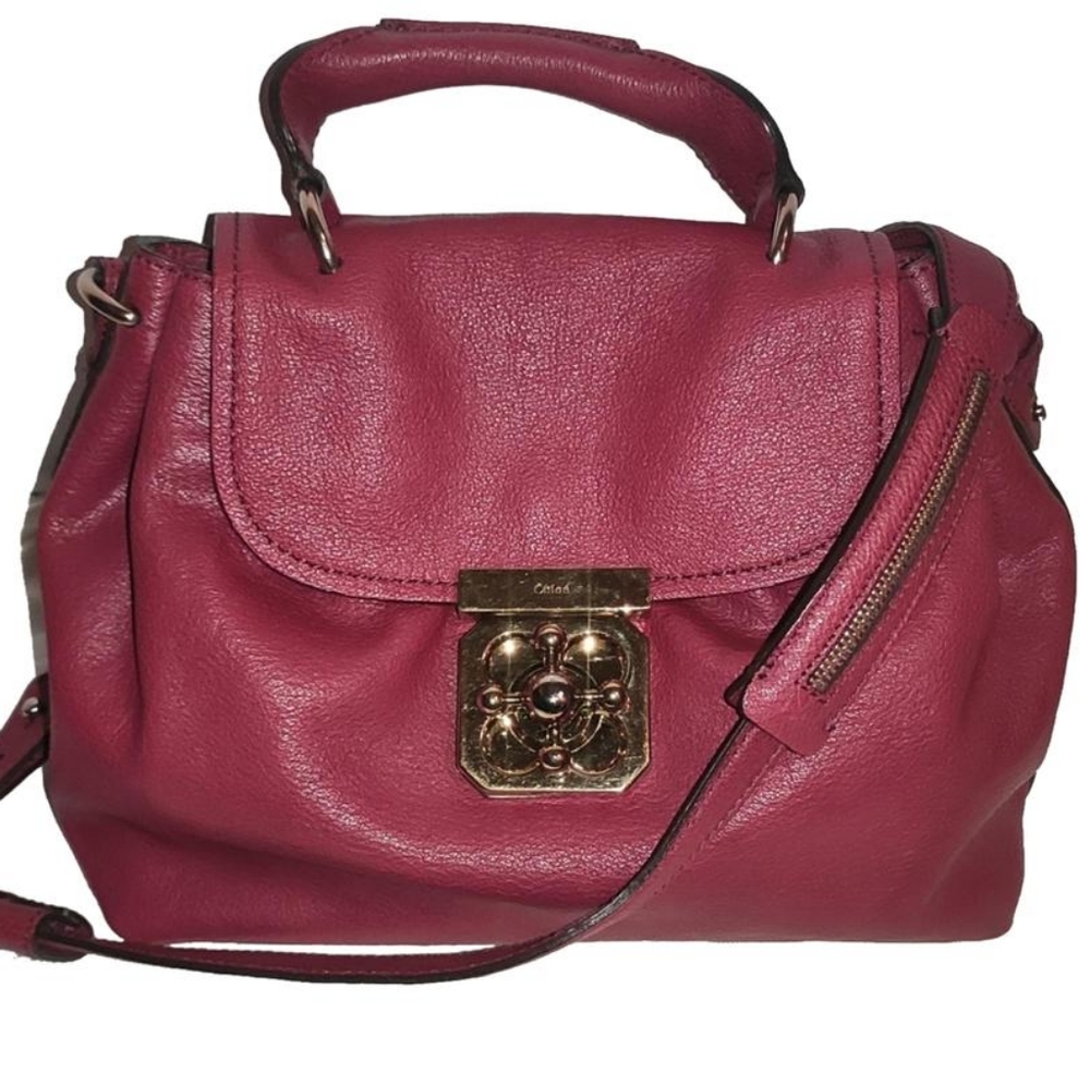 Chloe Elsie Small Red Leather Cross Body Bag